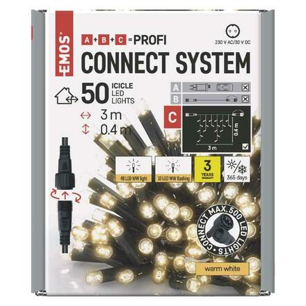 EMOS Profi LED spojovací řetěz problikávající – rampouchy, 3 m, venkovní, teplá bílá D2CW03