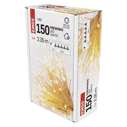 EMOS LED světelný řetěz - svítící trsy, nano, 2,35 m, vnitřní, teplá bílá, časovač D3AW08