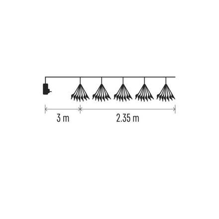 EMOS LED světelný řetěz - svítící trsy, nano, 2,35 m, vnitřní, teplá bílá, časovač D3AW08