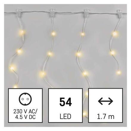 EMOS LED vánoční drop řetěz - rampouchy, 1,7 m, venkovní i vnitřní, teplá bílá, programy D3CW01