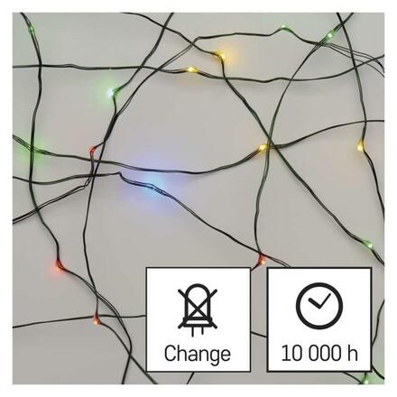 EMOS LED vánoční nano řetěz zelený, 7,5 m, venkovní i vnitřní, multicolor, časovač D3AM02