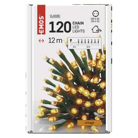 EMOS LED vánoční řetěz, 12 m, venkovní i vnitřní, vintage, časovač D4AV03
