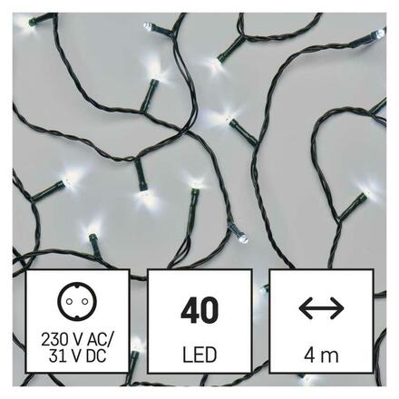 EMOS LED vánoční řetěz, 4 m, venkovní i vnitřní, studená bílá, programy, časovač D4AC21