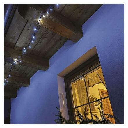 EMOS LED vánoční řetěz, 12 m, venkovní i vnitřní, studená bílá, programy, časovač D4AC23