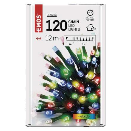 EMOS LED vánoční řetěz, 12 m, venkovní i vnitřní, multicolor, časovač D4AM03