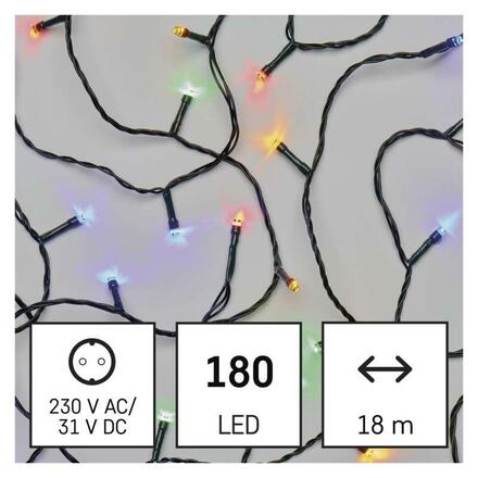 EMOS LED vánoční řetěz, 18 m, venkovní i vnitřní, multicolor, programy D4AM09