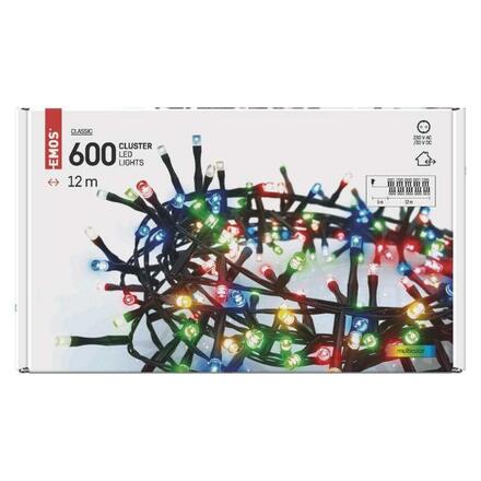 EMOS LED vánoční řetěz – ježek, 12 m, venkovní i vnitřní, multicolor, časovač D4BM03
