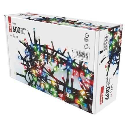 EMOS LED vánoční řetěz – ježek, 12 m, venkovní i vnitřní, multicolor, časovač D4BM03