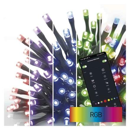 EMOS GoSmart LED vánoční řetěz, 18 m, venkovní i vnitřní, RGB, programy, časovač, wifi D4ZR03