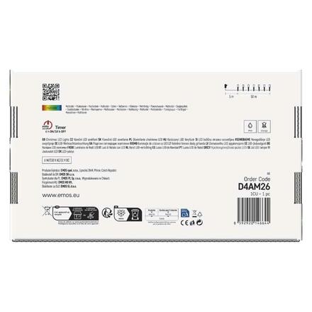 EMOS LED vánoční řetěz, 50 m, venkovní i vnitřní, multicolor, programy, časovač D4AM26