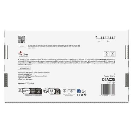 EMOS LED vánoční cherry řetěz - kuličky, 48 m, venkovní i vnitřní, studená bílá, programy, časovač D5AC25