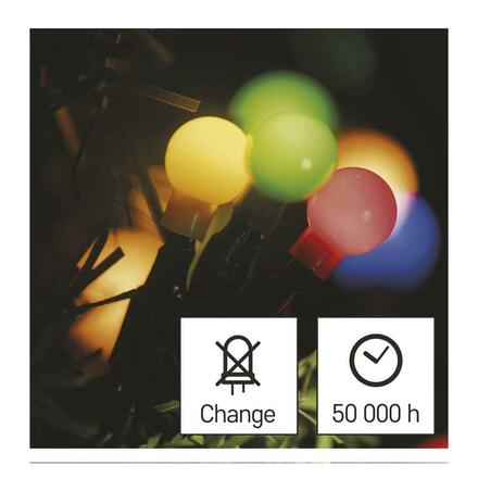 EMOS LED vánoční cherry řetěz - kuličky, 30 m, venkovní i vnitřní, multicolor, programy,časovač D5AM24