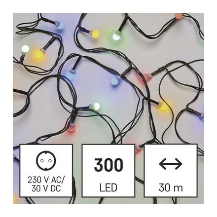 EMOS LED vánoční cherry řetěz - kuličky, 30 m, venkovní i vnitřní, multicolor, programy,časovač D5AM24