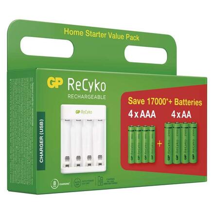 EMOS Nabíječka baterií GP Eco E411 + 4× AA 2100 + 4× AAA 800 B51418