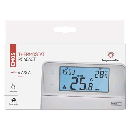 EMOS Pokojový termostat s komunikací OpenTherm, drátový, P5606OT P5606OT