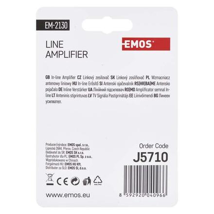 EMOS Zesilovač signálu DVB-T/T2 30dB 2508000900