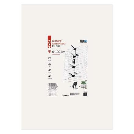 EMOS Venkovní anténa EM-030, 0–100 km DVB-T2 2703106000