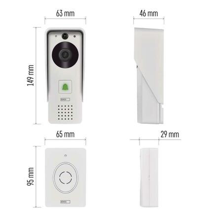 EMOS GoSmart Domovní bezdrátový bateriový videozvonek IP-09D s Wi-Fi a solárním panelem H4030