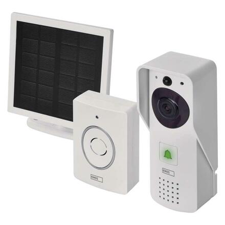 EMOS GoSmart Domovní bezdrátový bateriový videozvonek IP-09D s Wi-Fi a solárním panelem H4030
