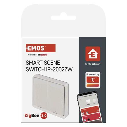 EMOS GoSmart Přenosný ovladač scén IP-2002ZW, ZigBee 3.0, 2-tlačítkový H5012