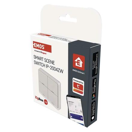 EMOS GoSmart Přenosný ovladač scén IP-2004ZW, ZigBee 3.0, 4-tlačítkový H5013