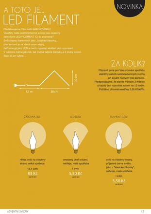 Blistr 4 matné žárovky LED FILAMENT pro svícen 34V/0,25W tažená