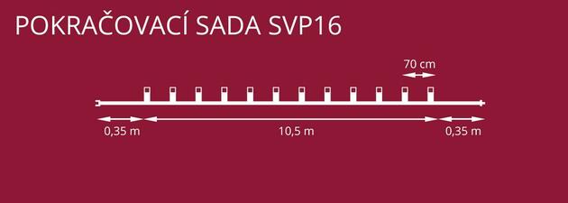 Prodlužovací souprava Asteria SVP-16 s bílým soklem, 16 bílých LED Filament 14V/0,2W bez trafa