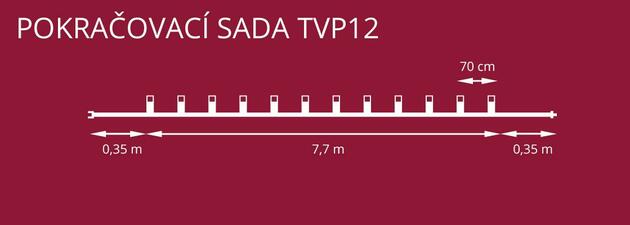 Prodlužovací souprava Sněhulák bílý TVP-12, 12 svěl.zdrojů LED Filament 20V/0,2W bez trafa