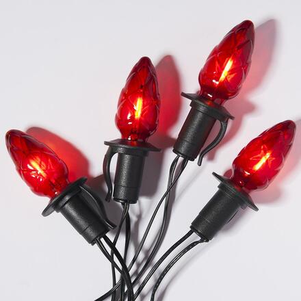 Prodloužení pro venkovní soupravu LED Filament Šiška červená, černá kabeláž, bez trafa