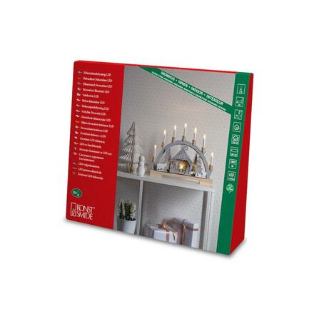 Adventní svícen 3261-320, dřevěný přírodní vyřezávaný, motiv BETLÉM