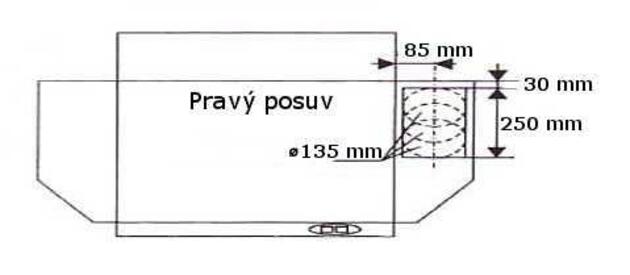 Odsavač par CH 100 bílý, 50cm, odtah pravý