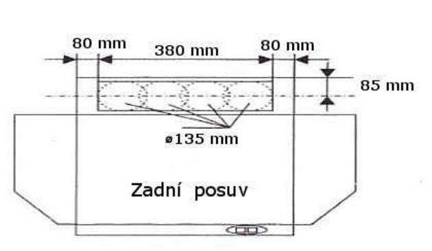 Odsavač par CH 100 hnědý, 50cm, odtah zadní