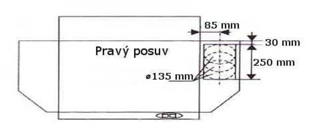 Odsavač par CH 100 hnědý, 60cm, odtah pravý