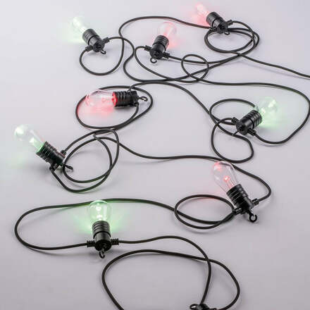 Kabel se svítidly PICNIC, černý, polykarbonát/plast, 10 LED žárovek, RGB+CCT, stmívatelné, Wi-Fi, IP65, délka 10 m