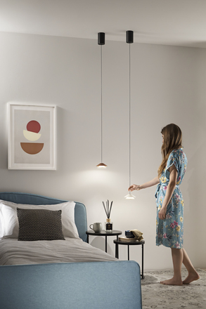Závěsné LED svítidlo Atreo hnědo-béžový kov/hliník, 6 W, 3000 K, průměr 13 x 200 cm