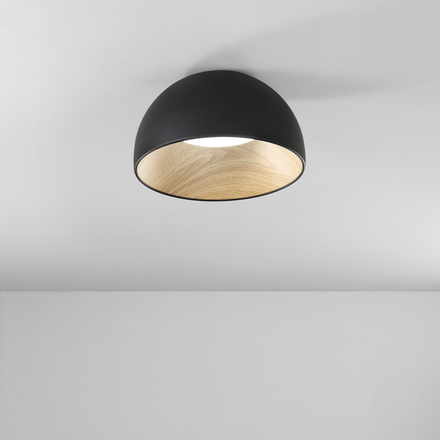 Stropní LED svítidlo COCO černá, 30 W, 3300 lm, CCT, 35x23 cm
