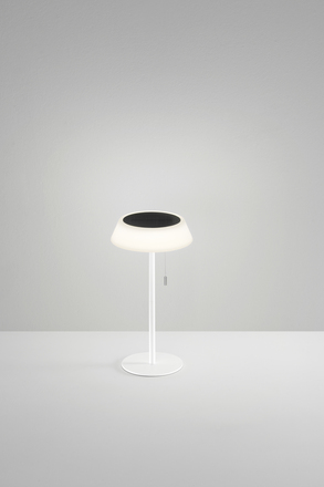 Solární stolní lampa Jin (bílá), dobíjecí LED 1,2 W, stmívatelná 3000K, IP54, ? 17 x 32 cm