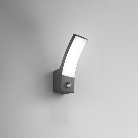 Nástěnné svítidlo LED SAIL se senzorem hliník difuzor antracit IP65 CCT 3000-4000 K 80x160x245 mm