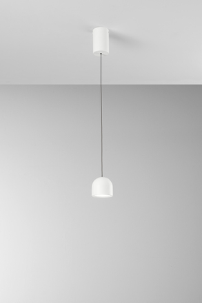 Závěsné LED svítidlo Yoyo (bílé, kov + akryl), 6 W, 3000 K, pr. 9,7 x 200cm