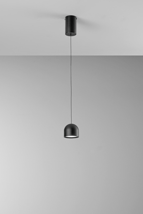 Závěsné LED svítidlo Yoyo (černé, kov + akryl) 6 W, 3000 K, pr. 10 x 200 cm