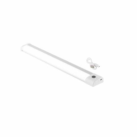 Nabíjecí podlinkové LED svítidlo BLAM, bílá/stříbrná hliník, LED 1,7 W, 150 lm, 3000 K, s IR senzorem, dobíjecí