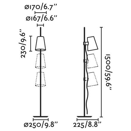 FARO LUPE černá/béžová stojací lampa