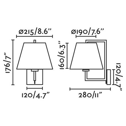 FARO FRAME nástěnná lampa, nikl/černá