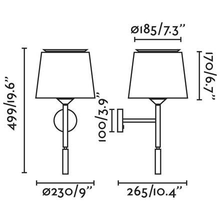 FARO SAVOY nástěnná lampa, bílá, se čtecí lampičkou