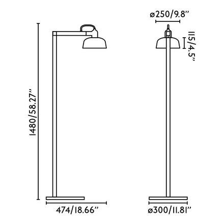 FARO TATAWIN stojací lampa, černá