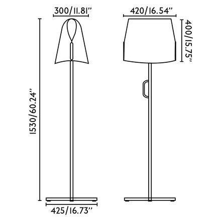 FARO LUANG stojací lampa, černá/hnědá