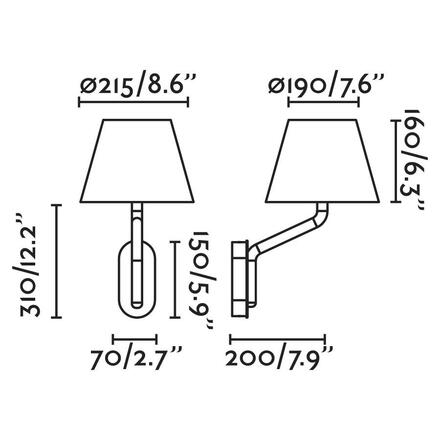 FARO ETERNA nástěnná lampa, chrom/bílá