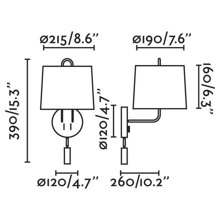 FARO MONTREAL nástěnná lampa, bílá, se čtecí lampičkou