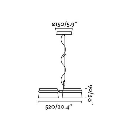 FARO LOOP závěsné svítidlo, černá