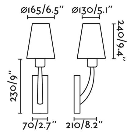 FARO REM nástěnná lampa, nikl/béžová